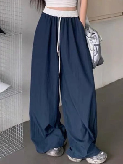 Women’s Striped Wide-Leg Cargo Pants