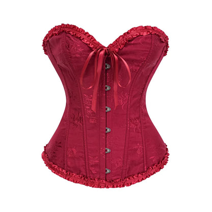Jacquard Ruffle Corset Top
