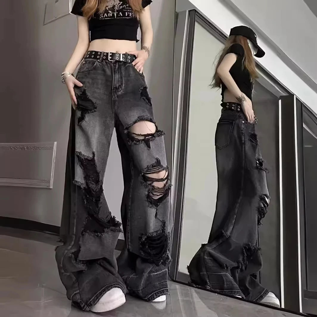 Women’s Distressed Bell-Bottom Jeans