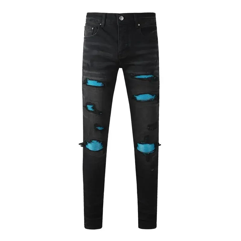 Retro-Wash Skinny Ripped Jeans