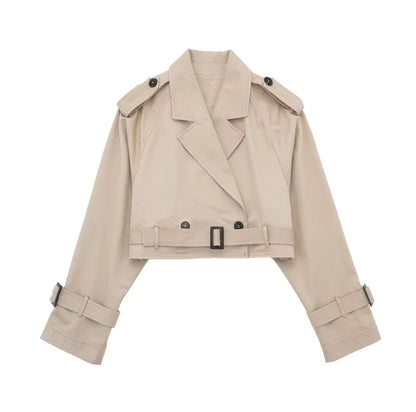 Women’s Belted Cropped Trench Jacket