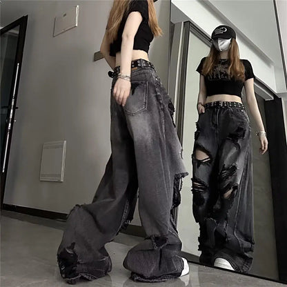 Women’s Distressed Bell-Bottom Jeans
