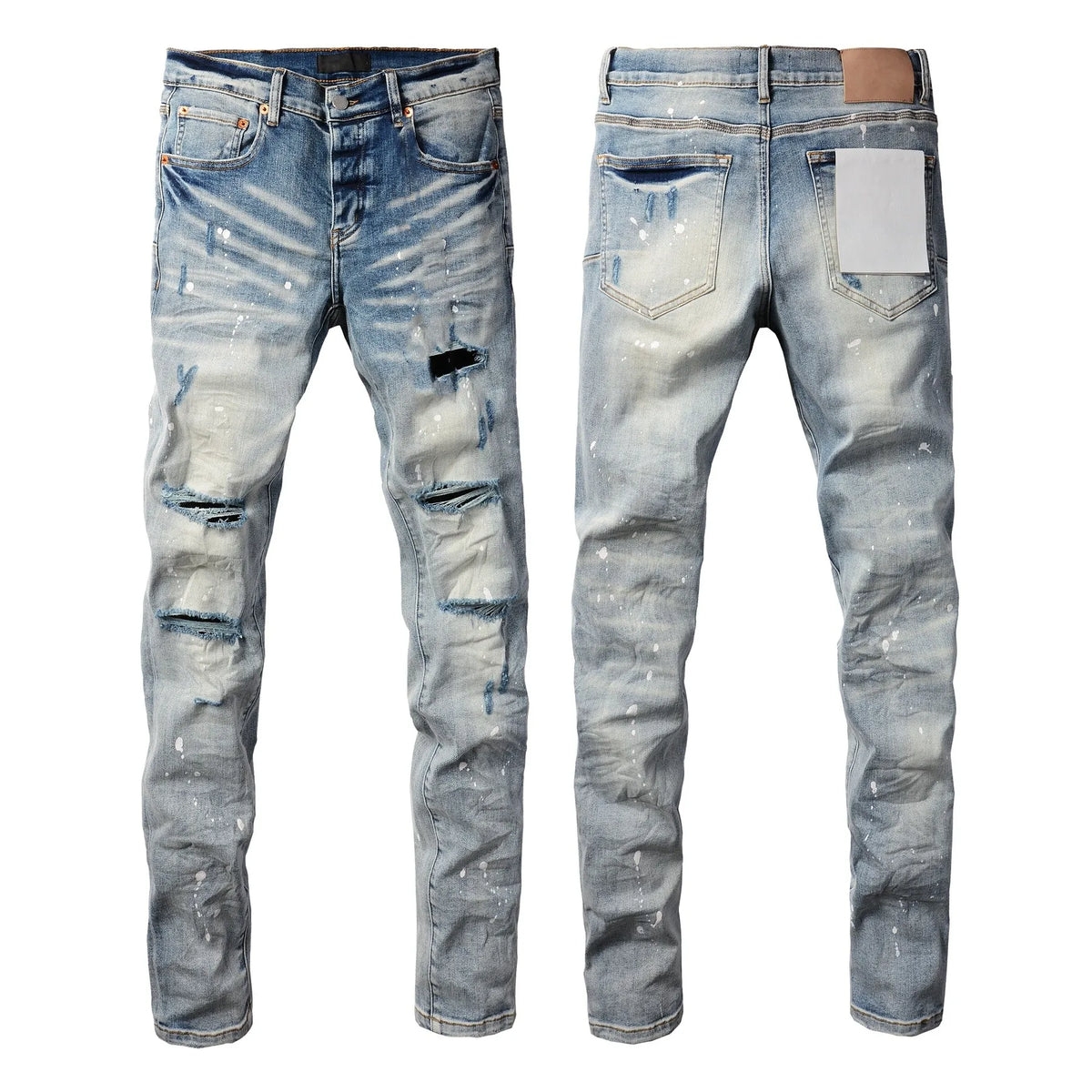Distressed Skinny Jeans — Light Blue