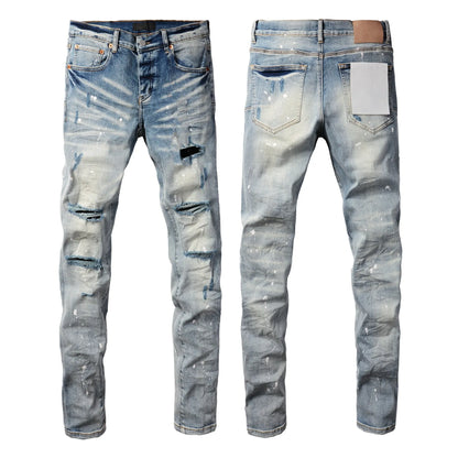 Distressed Skinny Jeans — Light Blue