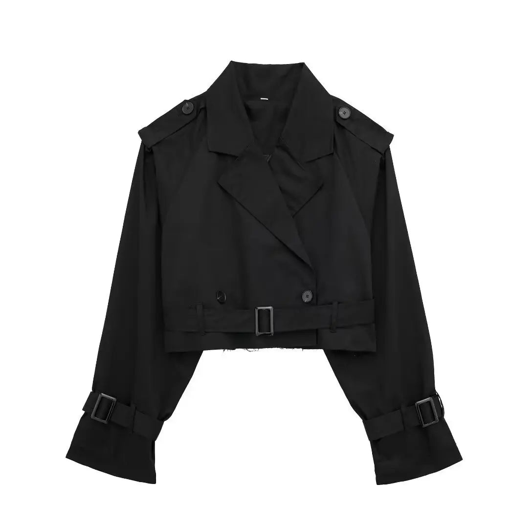 Women’s Belted Cropped Trench Jacket