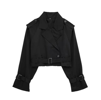 Women’s Belted Cropped Trench Jacket