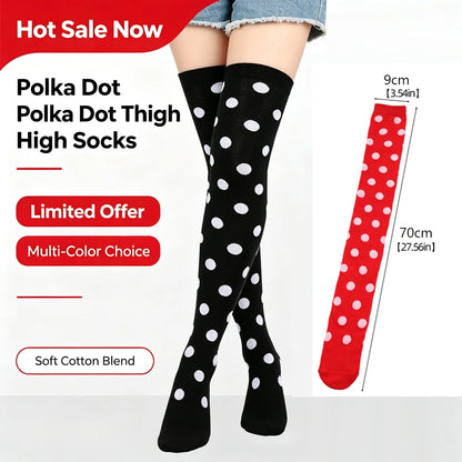 Polka-Dot Over-the-Knee Socks