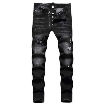 Men’s Light-Wash Ripped Skinny Jeans