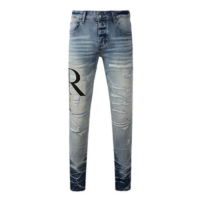 Retro-Wash Skinny Ripped Jeans