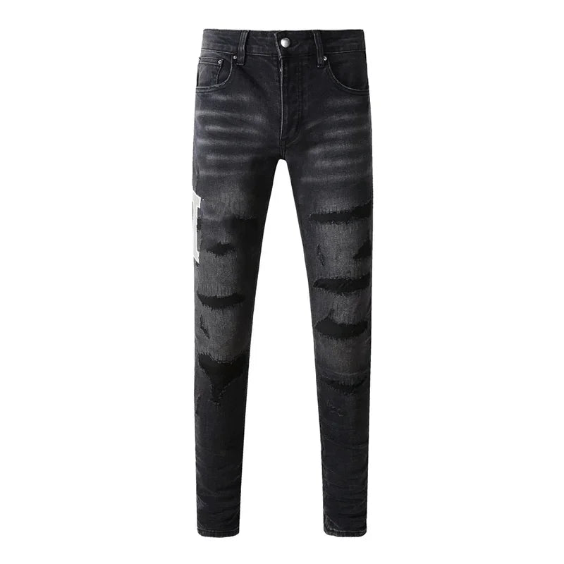 Retro-Wash Skinny Ripped Jeans