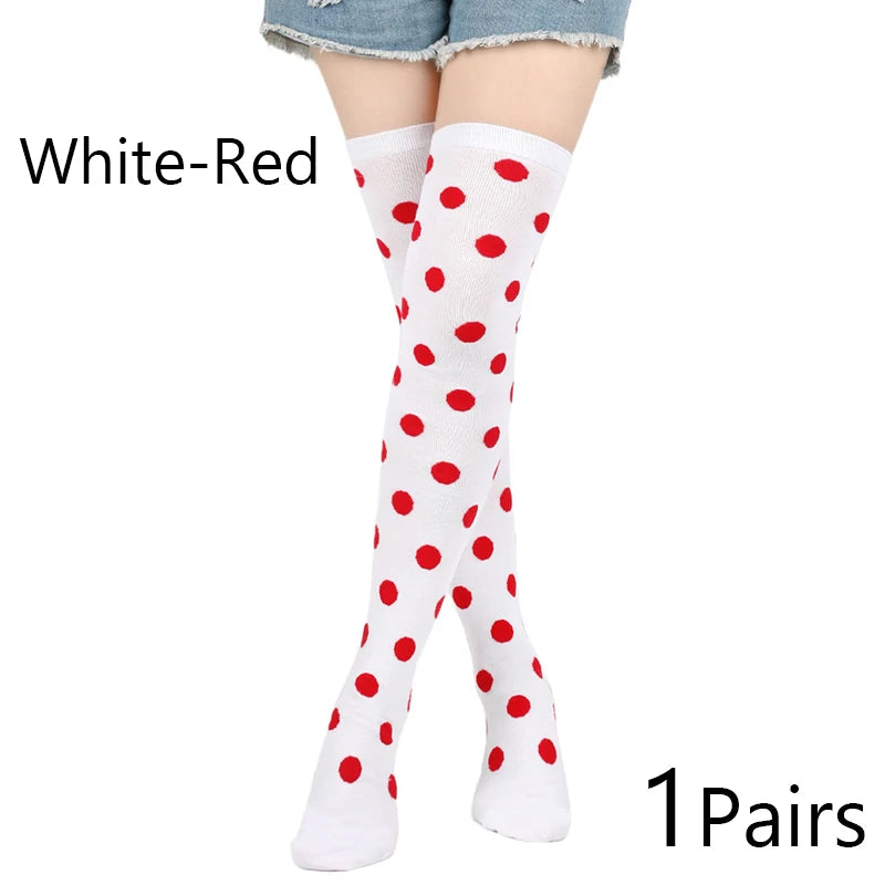 Polka-Dot Over-the-Knee Socks