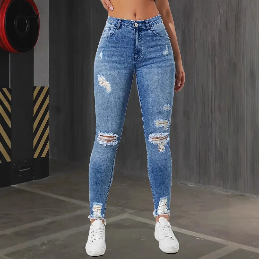 High-Waist Stretch Skinny Jeans