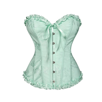 Jacquard Ruffle Corset Top