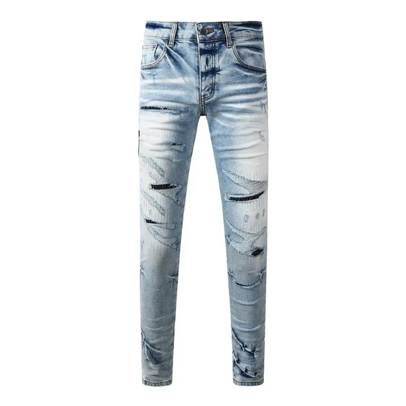 Retro-Wash Skinny Ripped Jeans