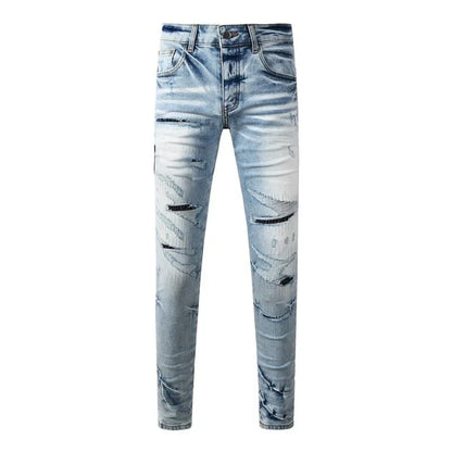Retro-Wash Skinny Ripped Jeans