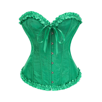 Jacquard Ruffle Corset Top