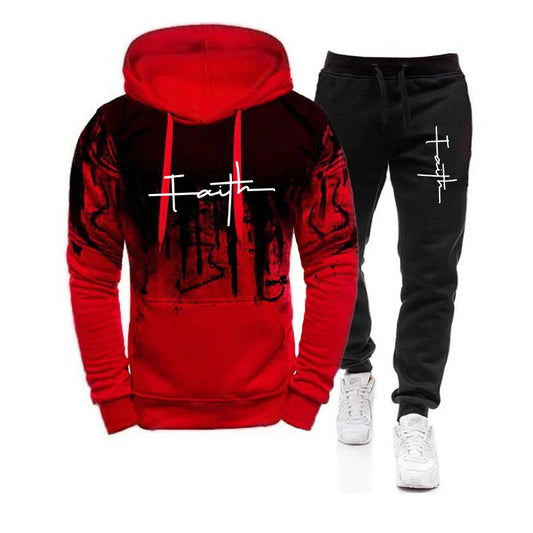 Men’s Splash-Print Hoodie & Jogger Set