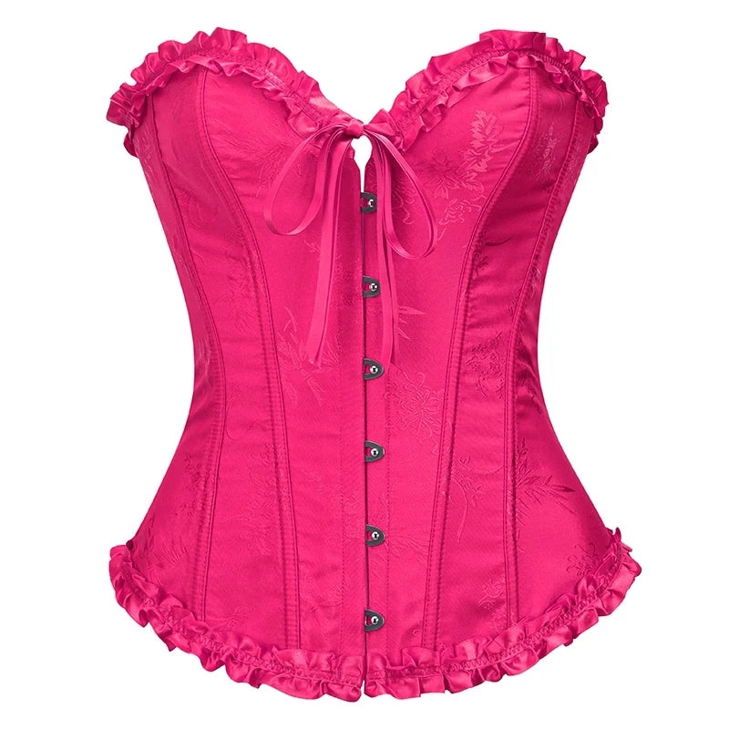Jacquard Ruffle Corset Top