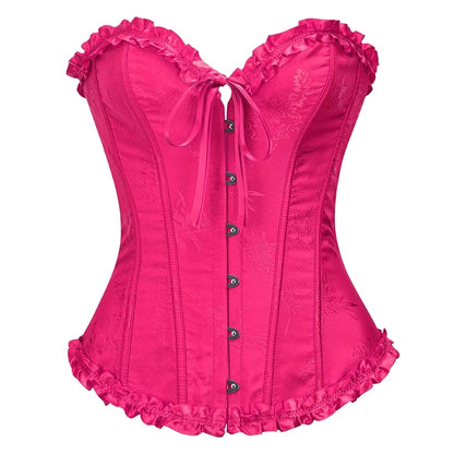 Jacquard Ruffle Corset Top