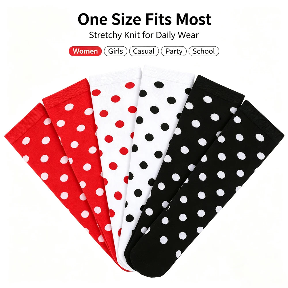 Polka-Dot Over-the-Knee Socks