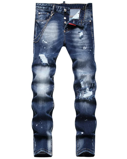 Men’s Light-Wash Ripped Skinny Jeans