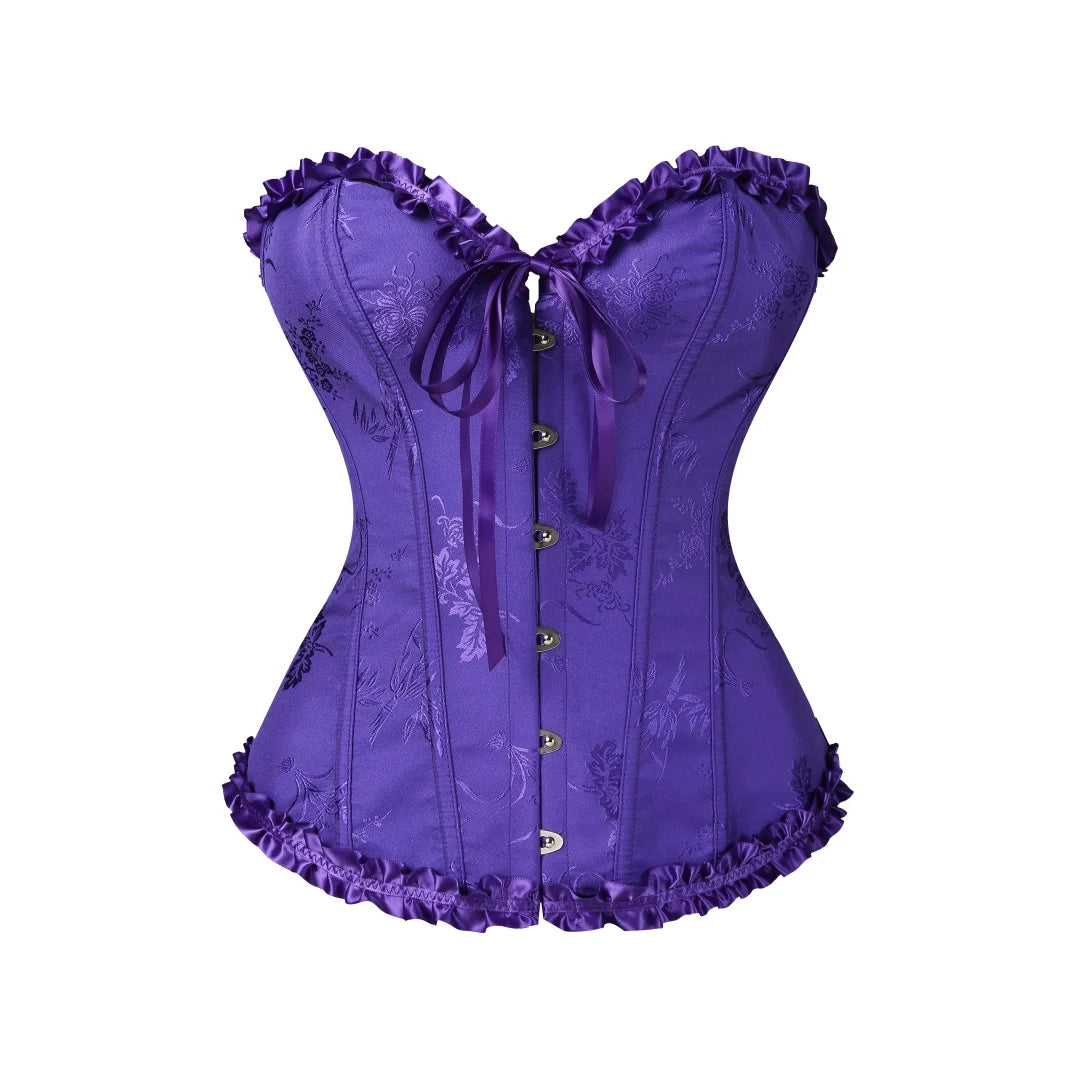 Jacquard Ruffle Corset Top