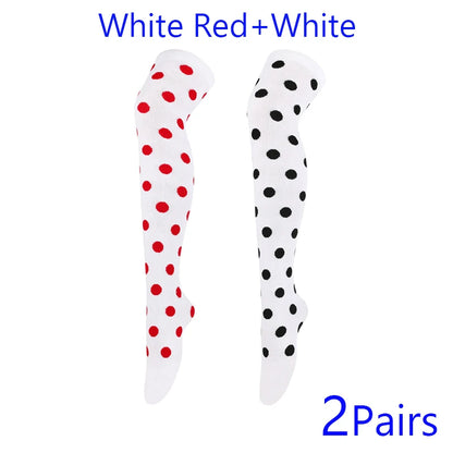 Polka-Dot Over-the-Knee Socks