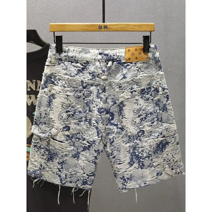 Men’s Blue-Wash Denim Shorts