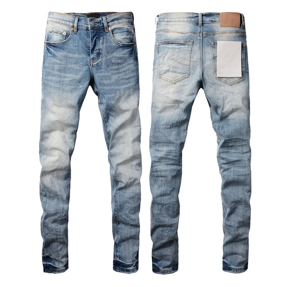 Distressed Skinny Jeans — Light Blue