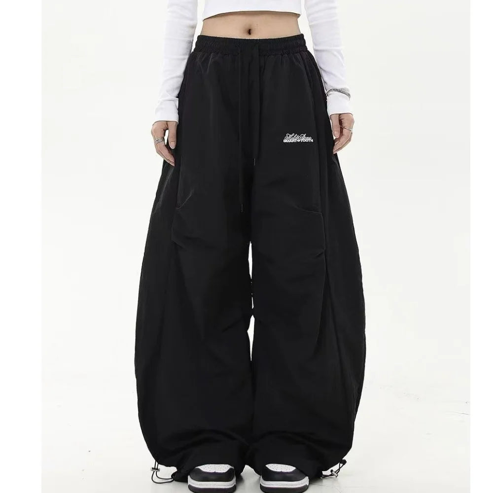 Women’s Striped Wide-Leg Cargo Pants