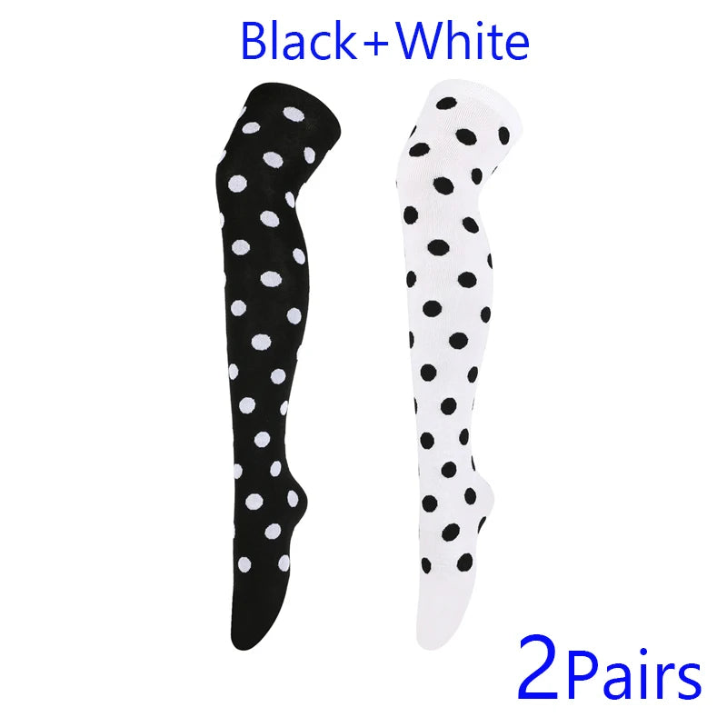 Polka-Dot Over-the-Knee Socks