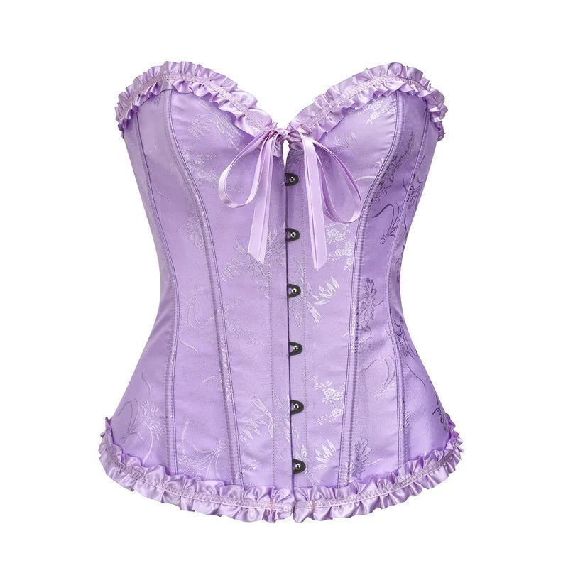 Jacquard Ruffle Corset Top