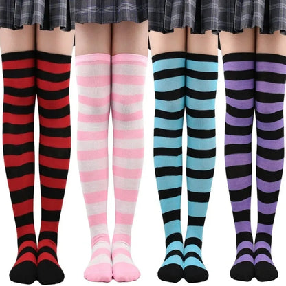 Striped Over-the-Knee Socks