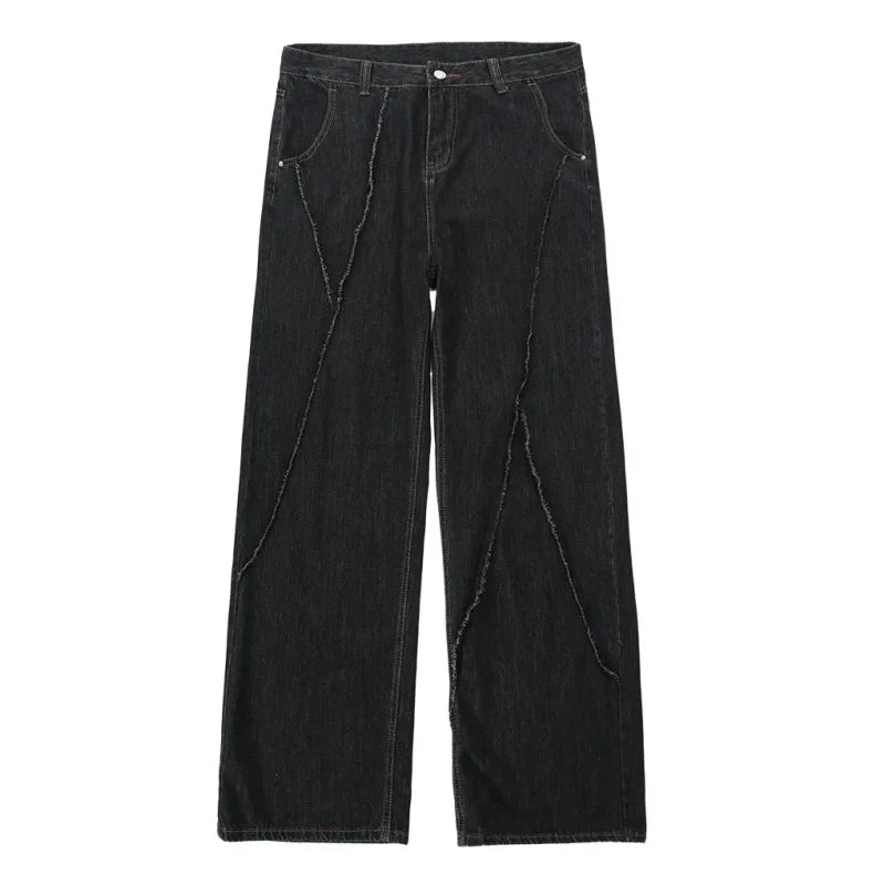 Oversized Wide-Leg Ripped Jeans