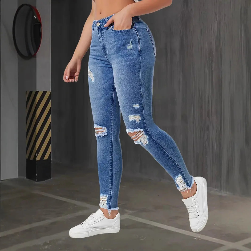 High-Waist Stretch Skinny Jeans