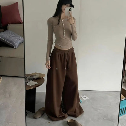 Women’s Striped Wide-Leg Cargo Pants