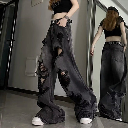 Women’s Distressed Bell-Bottom Jeans