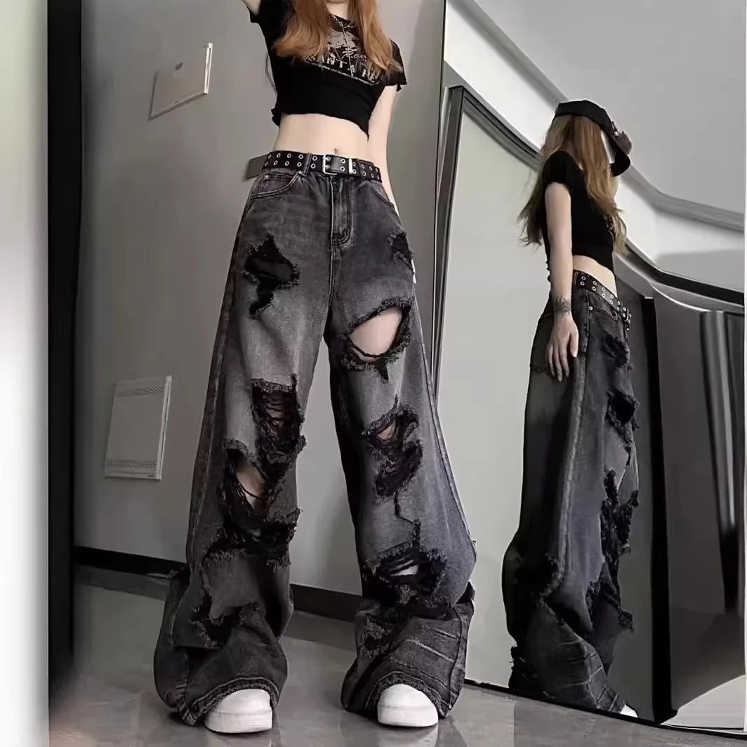 Women’s Distressed Bell-Bottom Jeans