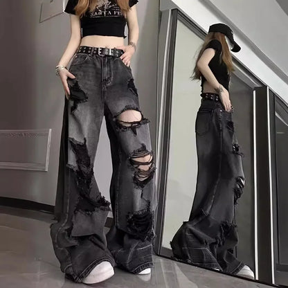 Women’s Distressed Bell-Bottom Jeans