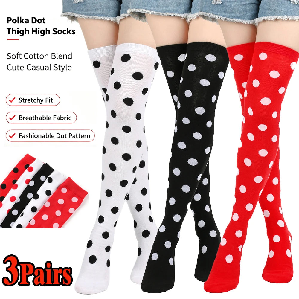 Polka-Dot Over-the-Knee Socks