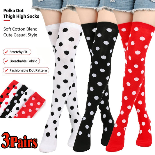 Polka-Dot Over-the-Knee Socks