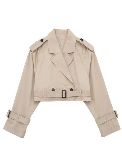 Women’s Belted Cropped Trench Jacket