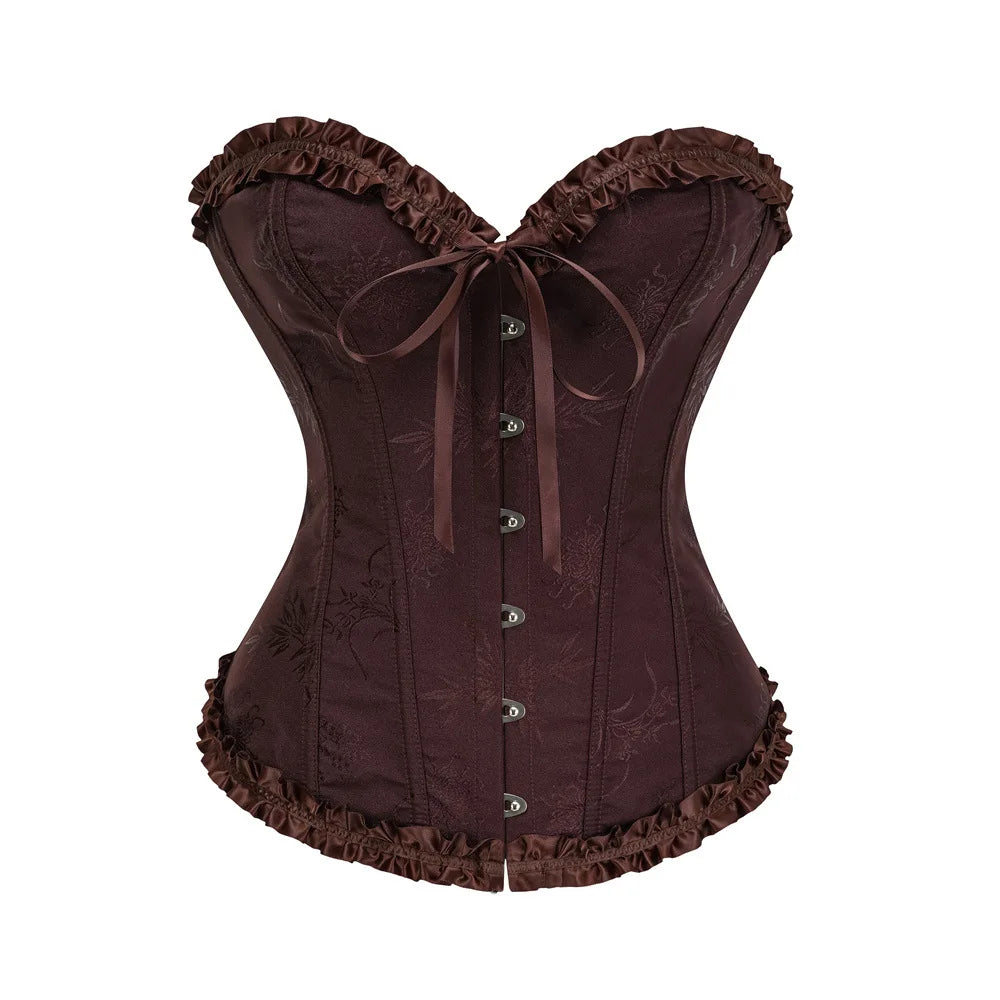 Jacquard Ruffle Corset Top