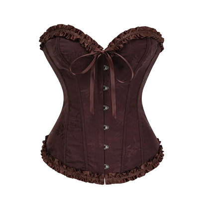 Jacquard Ruffle Corset Top