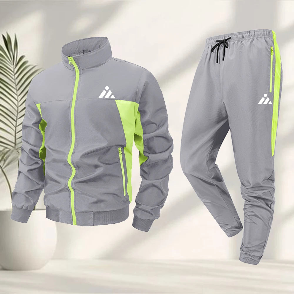 Men’s Geometric Zip Track Set