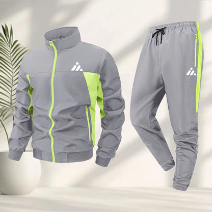 Men’s Geometric Zip Track Set