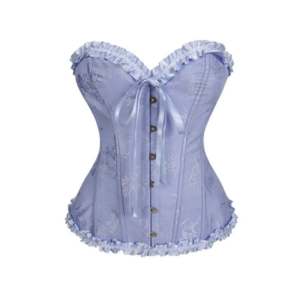 Jacquard Ruffle Corset Top