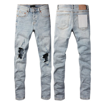 Distressed Skinny Jeans — Light Blue