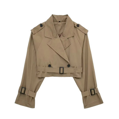 Women’s Belted Cropped Trench Jacket