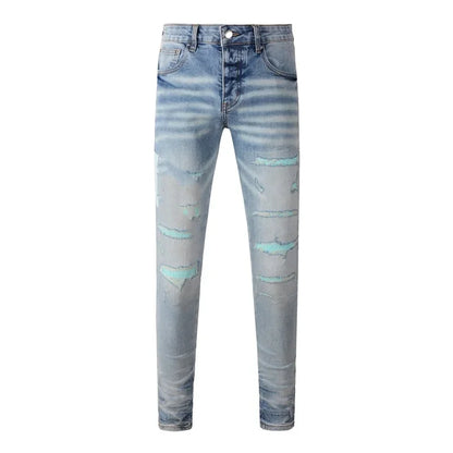 Retro-Wash Skinny Ripped Jeans